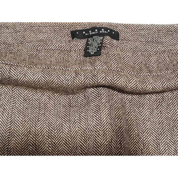 Laundry by Shelli Segal Brown Bottom Fringe Pencil Skirt w. Side Zip - Size 10 - Picture 3 of 5